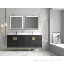 Luxury Wooden Double Sink Mirror Bathroom Vanity Cabinets